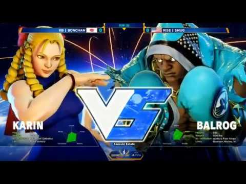 【SFV】CapcomCup 2017 First round BonChan VS Smug