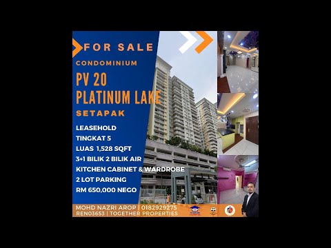 Condo Luas di PV20 Setapak Hanya RM 650K Siap dengan 2 Lot Parkir