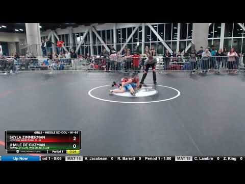 Girls - Middle School 91-95 Skyla Zimmerman Moscow Wrestling Club Vs Jhaile De Guzman TriValley El