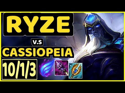 LVSYAN (RYZE) vs CASSIOPEIA - 10/1/3 KDA MID GAMEPLAY - EUW Ranked GRANDMASTER