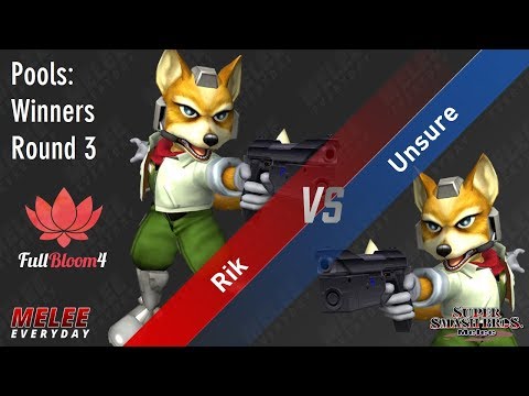 Full Bloom 4 - Rik (Fox) vs. Unsure (Fox) - SSBM - Pools - Winners Round 3