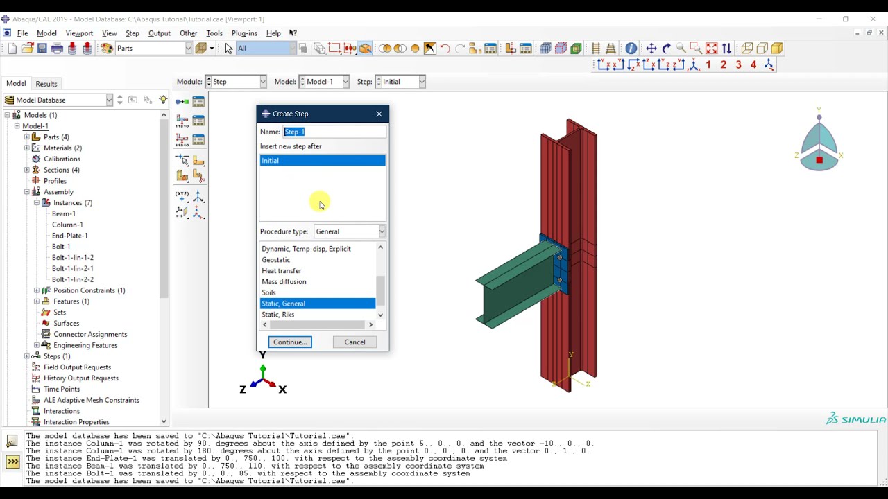 #11 ABAQUS Tutorial: Defining a static analysis step