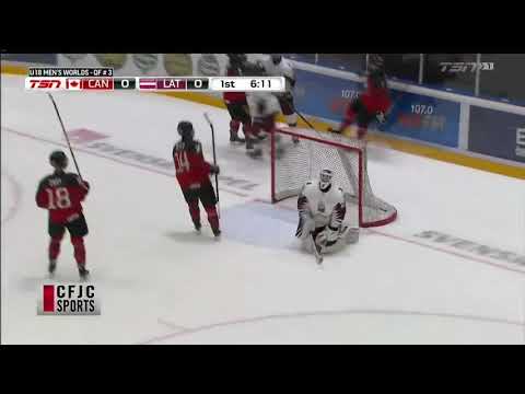 Highlights U-18 IIHF Canada Vs Latvia quarter finals - CFJC sports
