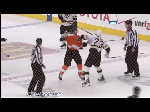 Chris Kelly vs Brayden Schenn Jan 22, 2012