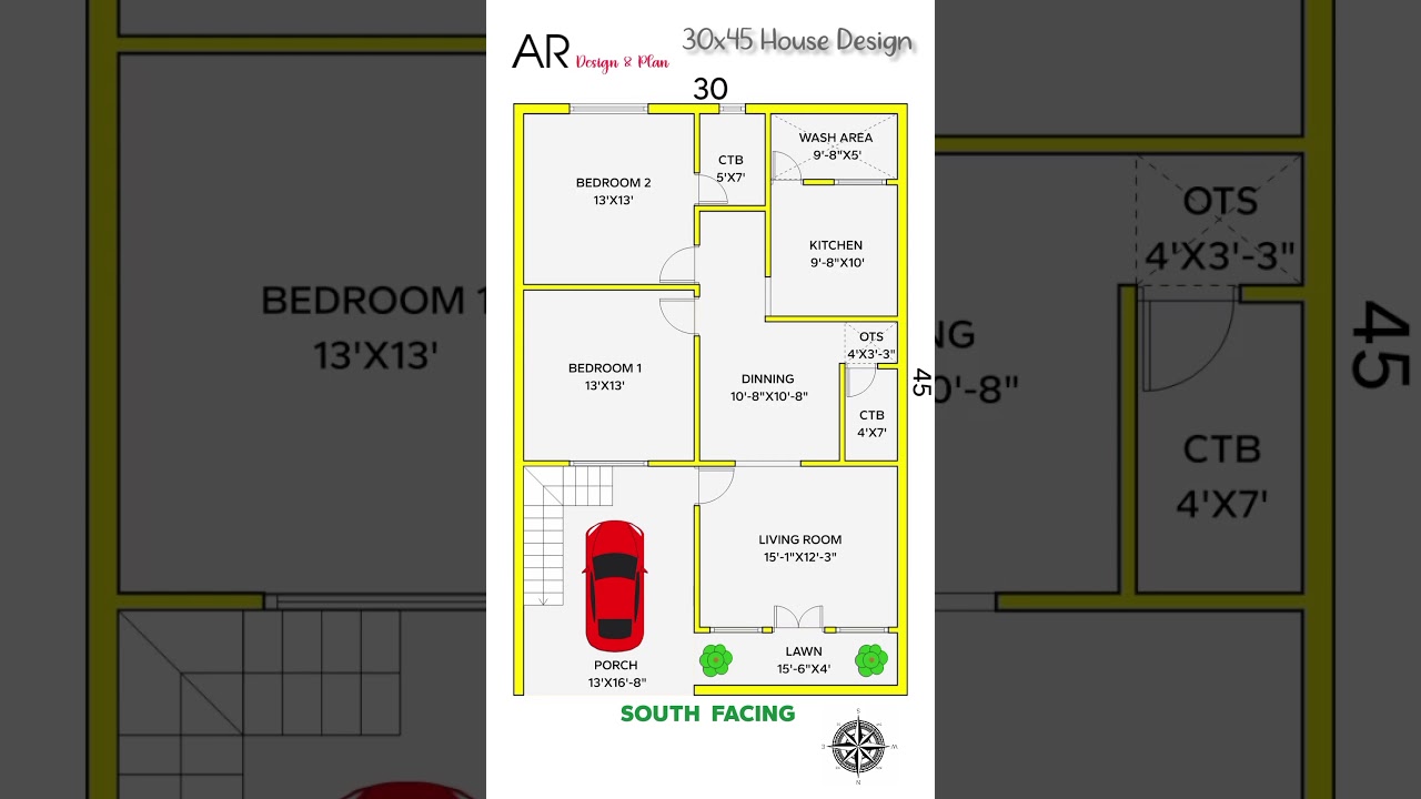 30x45 House Plan #20x45 #home #30x50kagharkanaksha #housedesign #2bhkhousedesign #homedesign