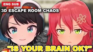 MikoSuba 3D Escape Room CHAOS — Roasted by FUWAMOCO 【Miko & Subaru/ENG Sub】