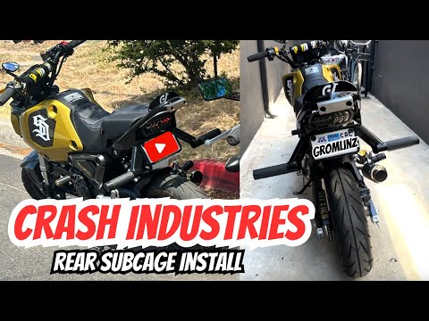 Crash Industries Subcage  (wheelie bar) Install on Honda Grom 2023