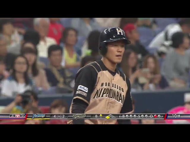 【8回表】ファイターズ・石井一 誕生日に貴重な追加点となるタイムリー3ベース!! 2017/5/6 Bs-F