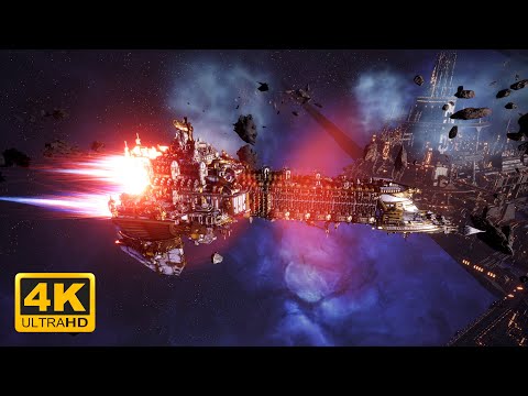 Imperial Navy vs Orks - Skalgrim Mod - 4K Quality - Battlefleet Gothic Armada 2