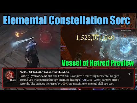 Diablo 4 | Elemental Constellation Sorc | Vessel of Hatred Preview