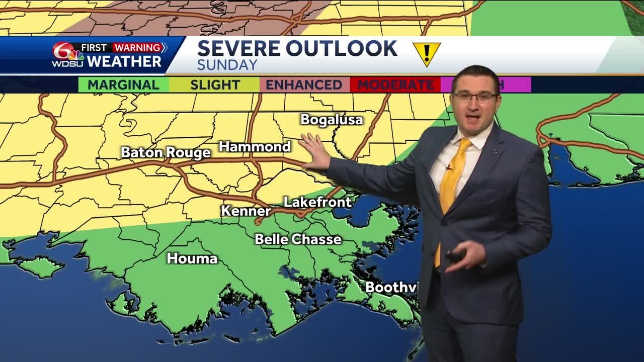 Severe weather possible Sunday, then much colder next week