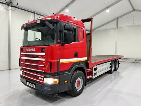 WA54 TZD - Scania 124 420 10 Tyre Rear Lift Flatbed | Law Truck Centre UK