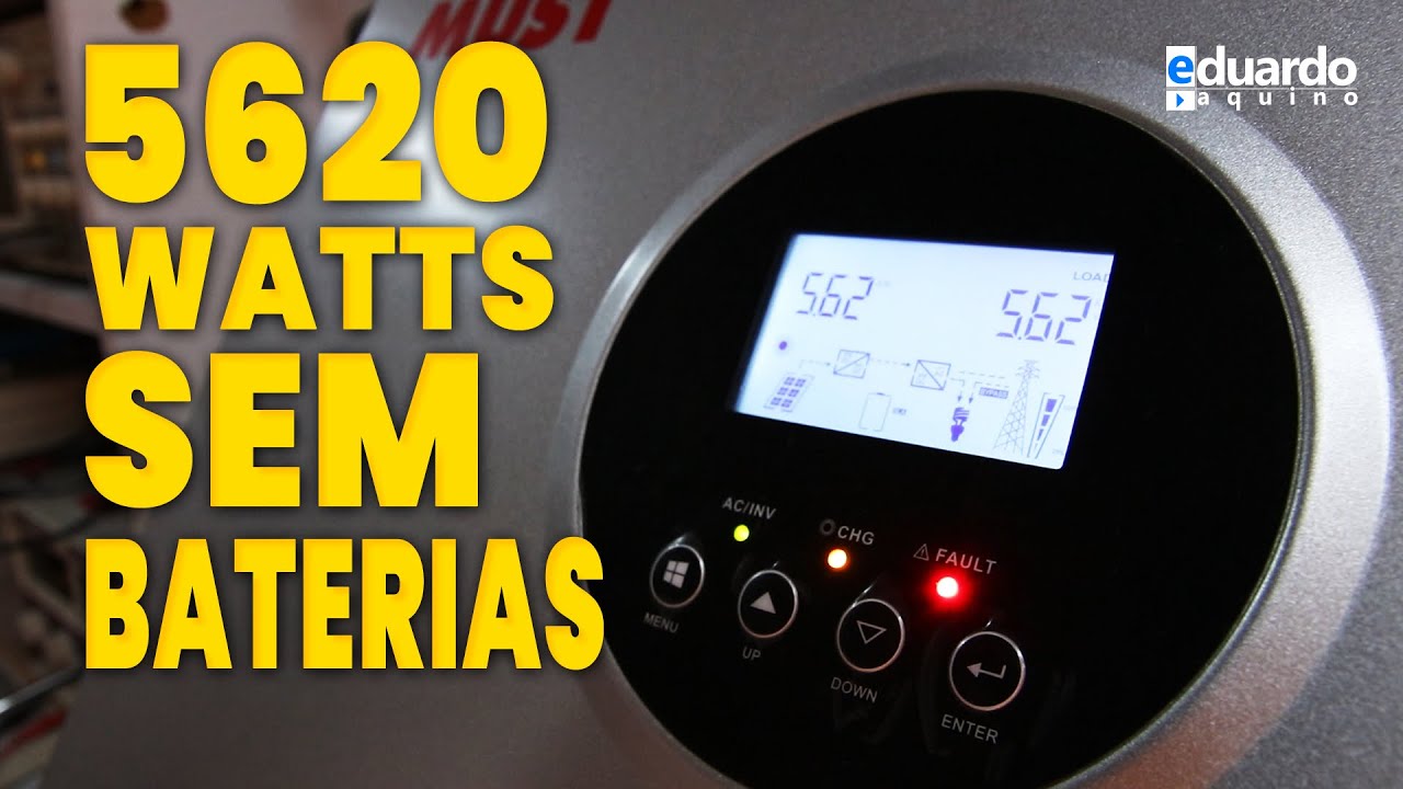 TESTEI Inversor HÍBRIDO 5200W MUST sem BATERIAS para Energia Solar Off GRID