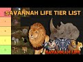 The Savannah Life TIER LIST ROBLOX Savannah Life