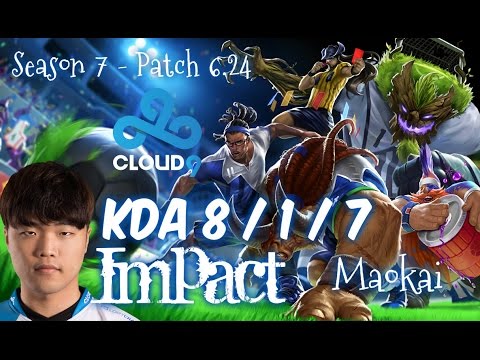 C9 impact MAOKAI vs LULU Top - Patch 6.24 KR Ranked