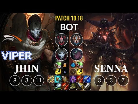 HLE Viper Jhin vs Senna Bot - KR Patch 10.18