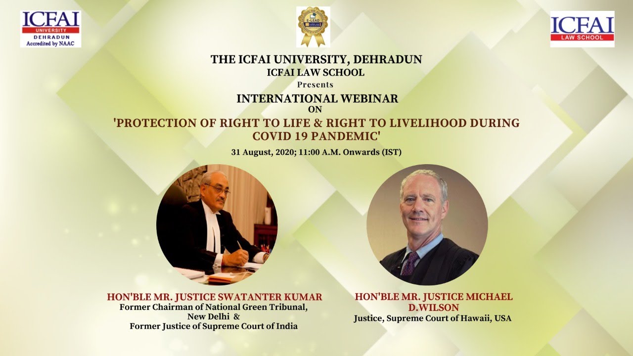 ICFAI LAW School Dehradun Present International  Webinar 31st August,2020.