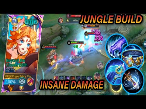 EDITH INSANE DAMAGE 🔥||EDITH JUNGLE ROTATION AND BUILD || EDITH GAMEPLAY (MLBB)
