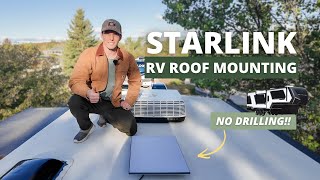 How to Permanently Mount Starlink On RV Roof (No Drilling Needed) | Step-by-Step DIY Install
