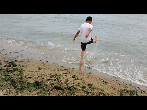 Aryaman enjoying beach