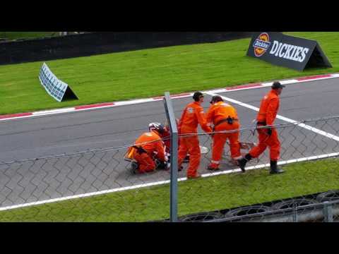 BSB Superstock 600 accident in the first lap in Brands Hatch 2016