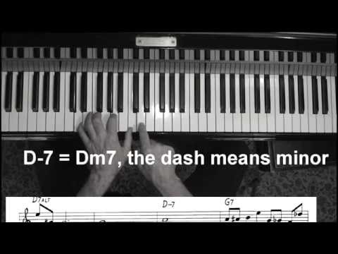 Jazz piano 101 "Take the A Train" lead sheet, chords