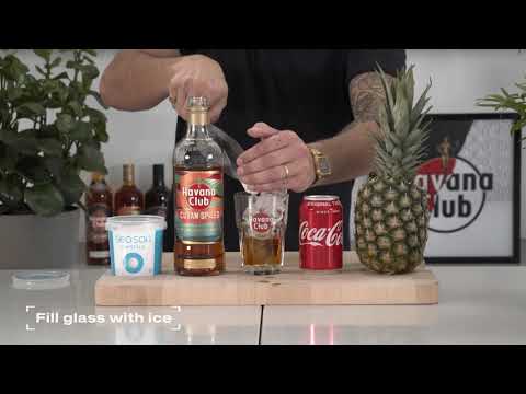 Havana Club Cuban Spiced Rum - The Key Serves - with Coke, Salt & Pineapple
