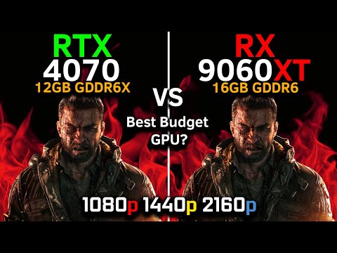 RX 9060 XT vs RTX 4070 | RT + DLSS 4 / FSR 4 | 1080p, 1440p, 4K | Best Budget GPU? | Gaming Test