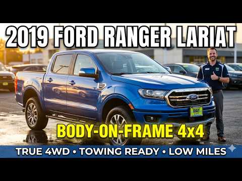 Thumbnail for 2019 Ford Ranger Lariat SuperCrew 4x4 Walkaround – Lightning Blue, Body-on-Frame, True 4x4 by Body-on-frame