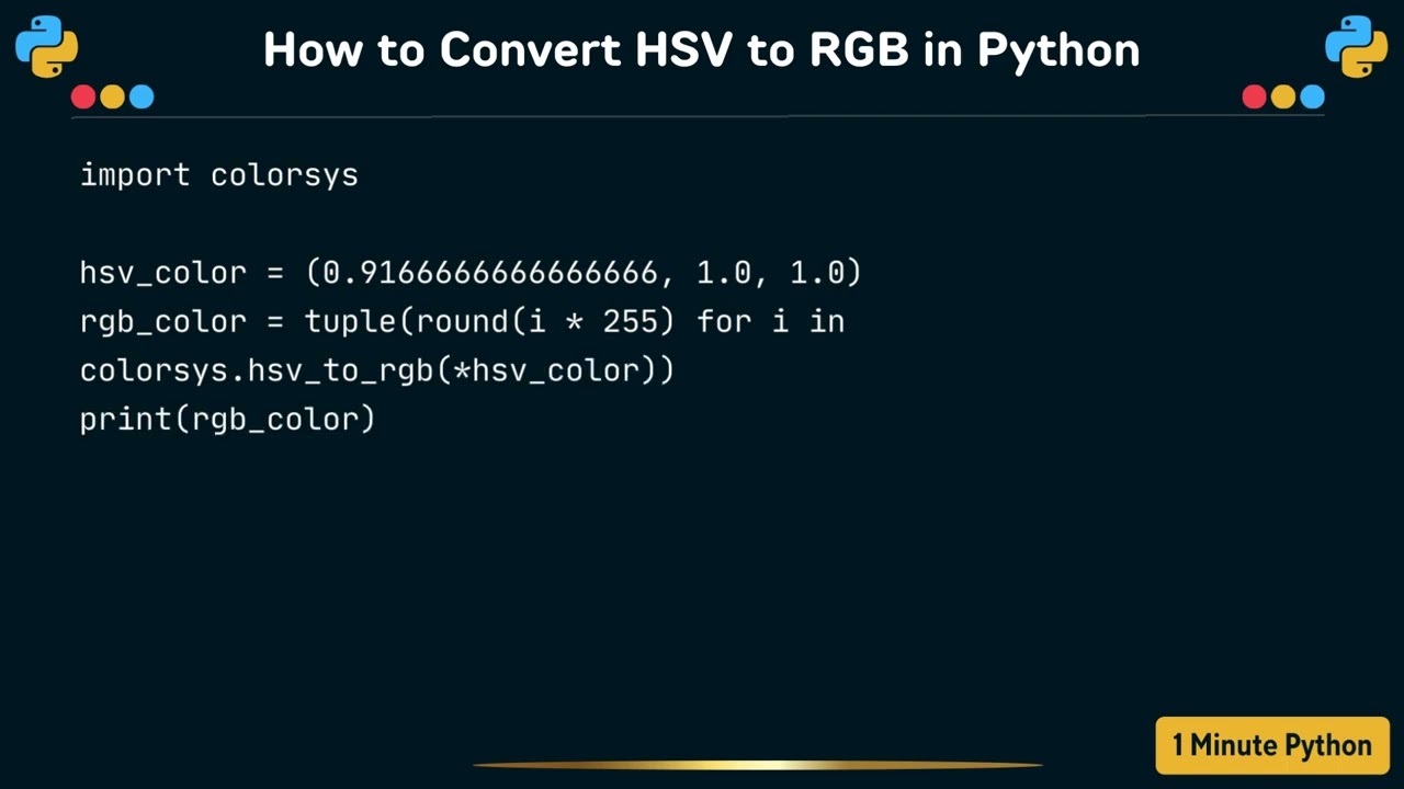 How to Convert HSV to RGB in Python
