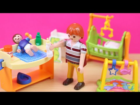 Habitación del Bebé con cuna de Playmobil | Juguetes de Playmobil en español | Juguetes de casitas