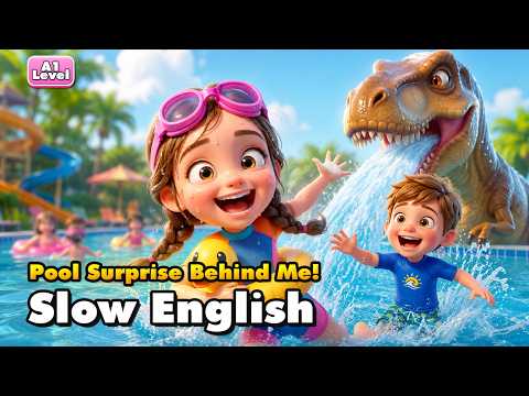 What Is That Behind Me At The Pool? | Slow English Listening for Beginners (A1 Level)