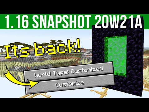 Minecraft 1.16 Snapshot 20w21a Custom Dimension & Custom World Generation Support!