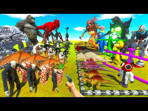Super Godzilla & Rainbow Friends VS King Kong & Infernals - Animal Revolt Battle Simulator