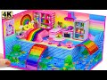 DIY Miniature Cardboard House #104 ❤️ Build Aquarium Around Miniature Rainbow House from Cardboard