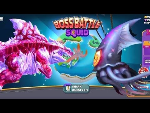 Hungry Shark World - BIG SHIN SHARKJIRA Vs COLOSSAL SQUID BOSS - GODZILLA BIG SHARK NEW