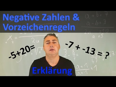 Negative Zahlen und Vorzeichenregeln Erklärung
