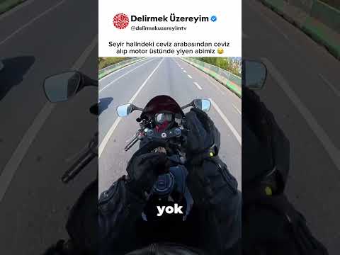 Seyir halinde ceviz arabasından ceviz almak 😂 #motovlog #ceviz #shorts