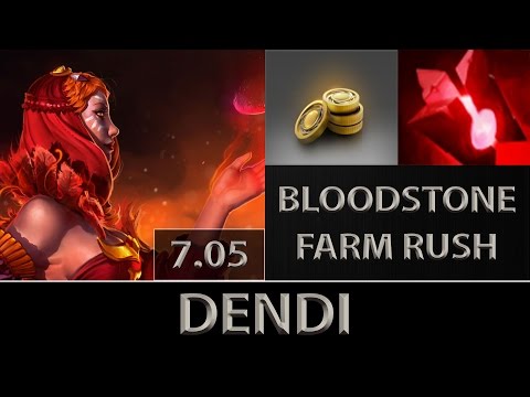 Dendi [Lina] Fast Farm ► Bloodstone Farm Rush ► Dota 2 [7.05]