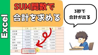 【Excel（エクセル）】SUM関数で合計を求めるやり方！合計の出し方