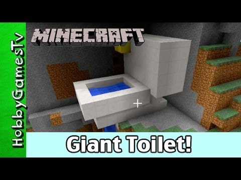 Minecraft Giant Toilet Steven Gets Flushed Down the Water Fall.