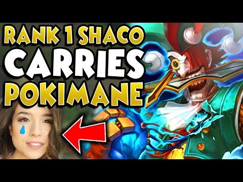 #1 SHACO WORLD 1V9 CARRIES POKIMANE! FT. REVENGE RIVEN, PANUNU GRAGAS - League of Legends