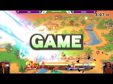 EVAC 3/11/17 - Smash 4 - ESG | Aha (Toon Link) vs Andre (ZSS) - Winners Semis