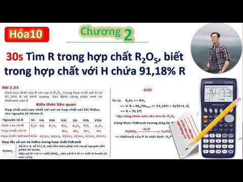 ✔ Hóa10| Tìm nhanh công thức OXIT CAO NHẤT và hợp chất với Hiđro của R