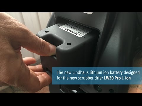 The new Lindhaus lithium ion battery designed for the new scrubber drier LW30 Pro L-ion