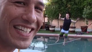Slackline to Success at MMA Brandon Vera's Pool with Billy Funk