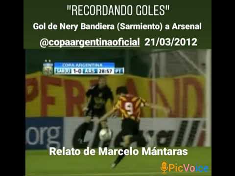 Gol de Nery Bandiera de Sarmiento a Arsenal. Relato de Marcelo Mántaras