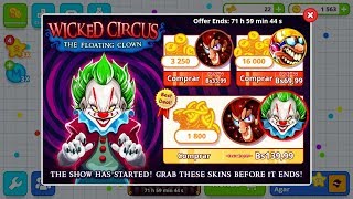 Agario Mobile - NEW SKINS // Wicked Circus // 2017 DECEMBER // NEW HACKED SKINS!