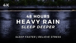 Fall Asleep FAST – Heavy Rain for Deep Sleep | 48 Hours (NO AI)