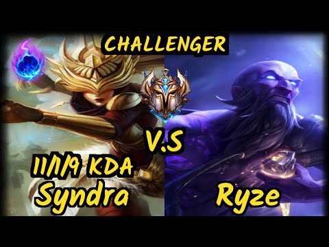 HLE Tempt (SYNDRA) vs RYZE - 11/1/9 KDA MID CHALLENGER GAMEPLAY - KR
